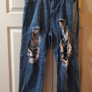 American Bazi Women Distressed Fringe Jeans Size Medium
